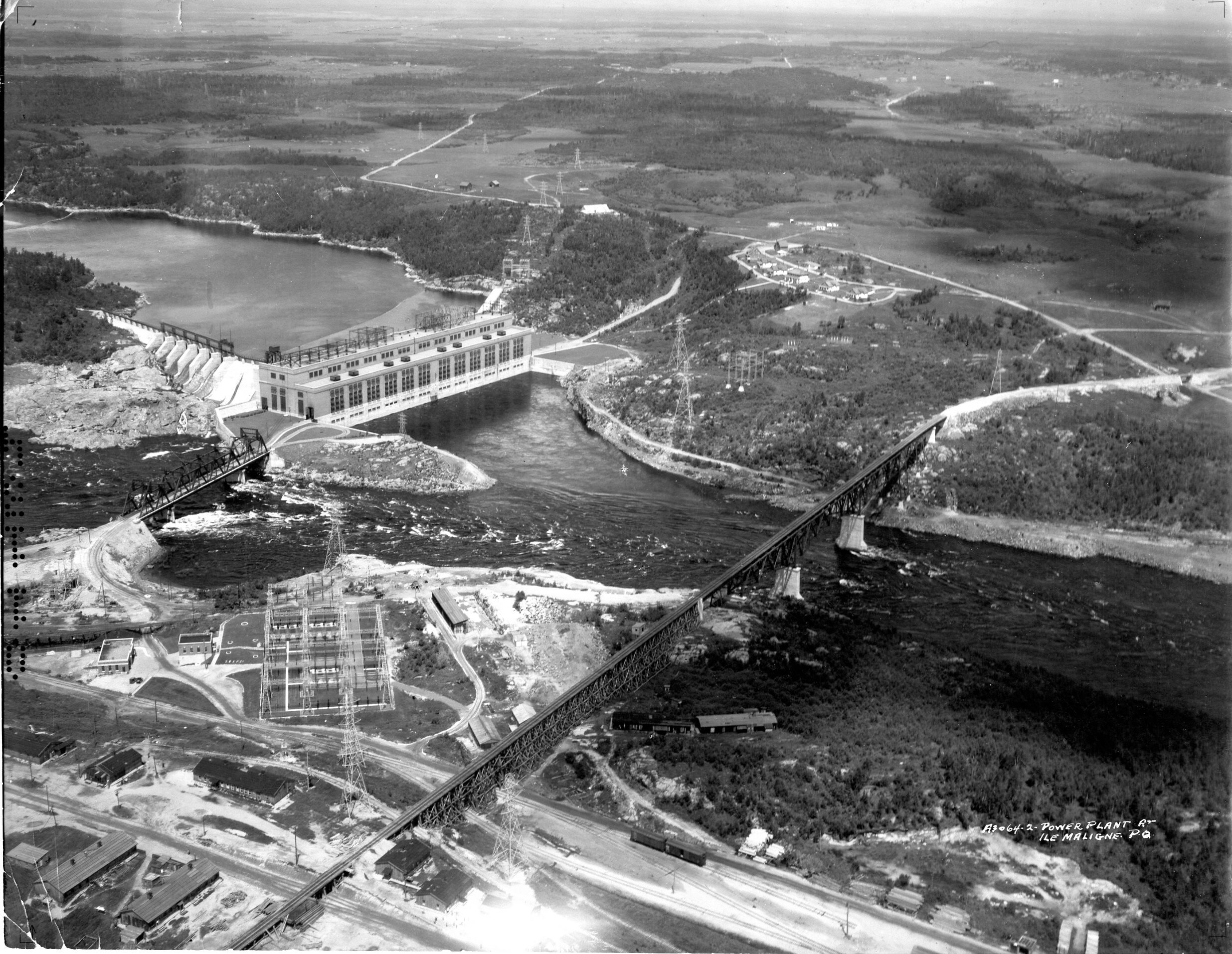 Le barrage de L’Isle-Maligne en 1930.